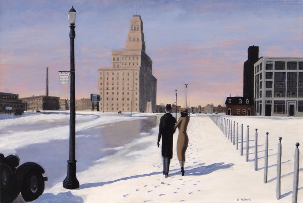 Lovers Walk up University Avenue Toronto 1930 by Dave Rheaume